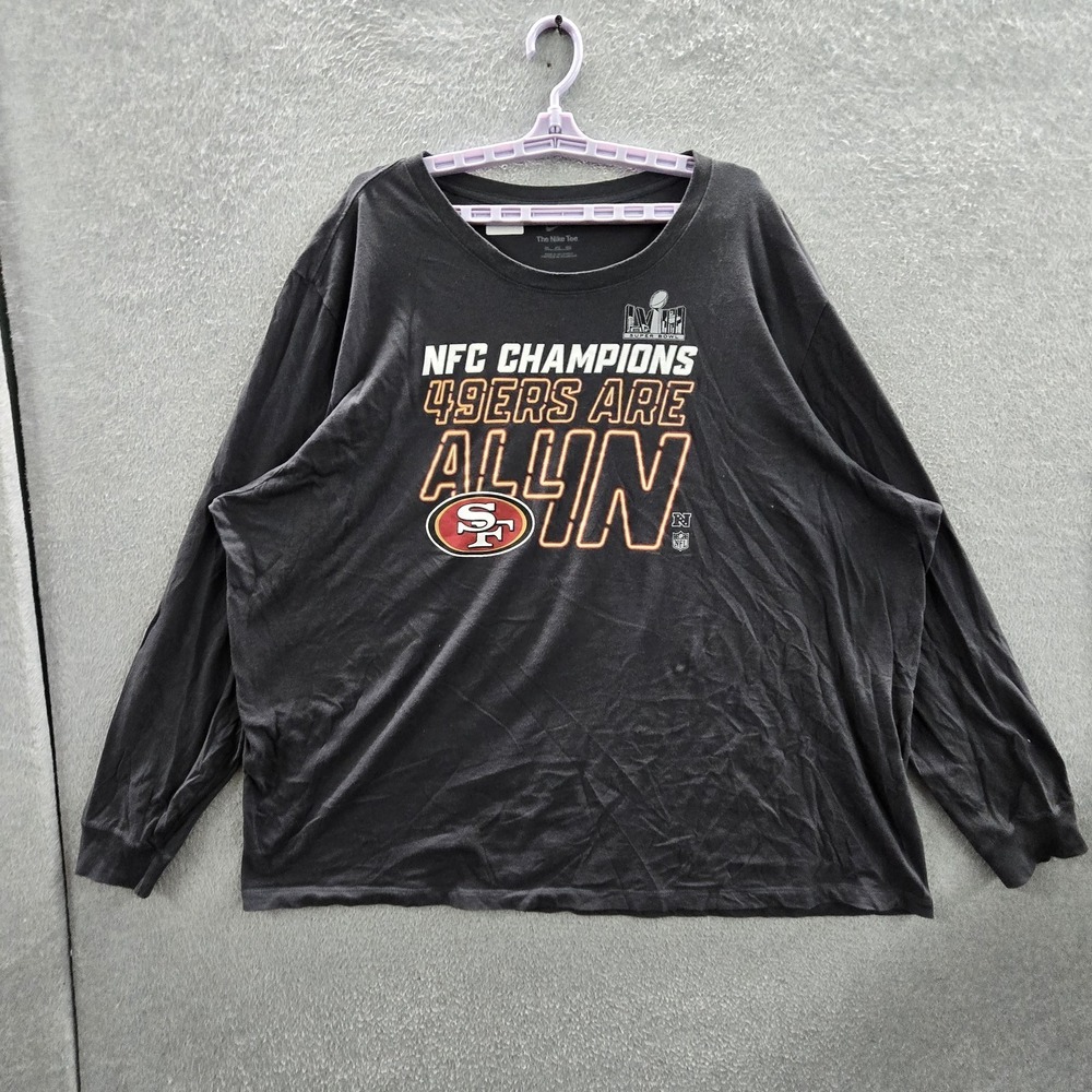 San Francisco 49ers Men Shirt‎ 4XL Black Nike Graphic Team Logo The Tee